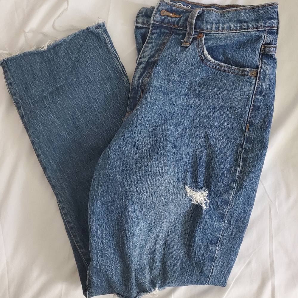 Distressed Denim Jeans Medium Wash